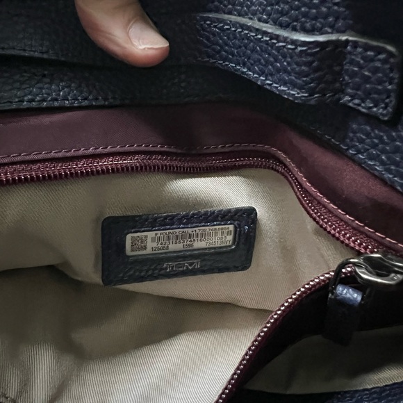 Tumi Black Pebbled Leather Double-Handle Tote - Picture 6 of 7